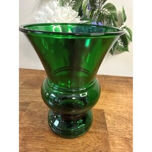 Emerald Green Art Glass Vase Vintage Cleveland USA Home Decor Retro Mid‎ Century